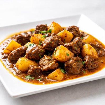 Potato and beef curry