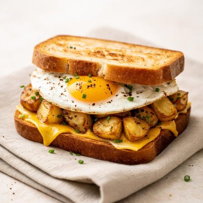 Potato and egg sandwich