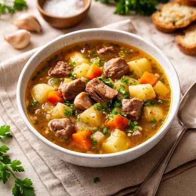 Potato and meat soup