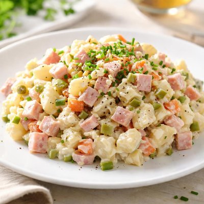 Potato salad with ham
