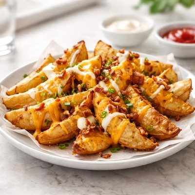 Potato wedges with cheese