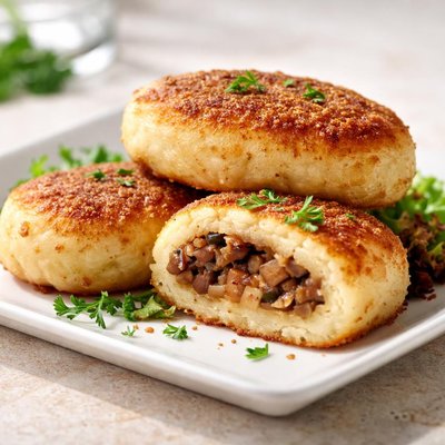 Potato zrazy with mushrooms