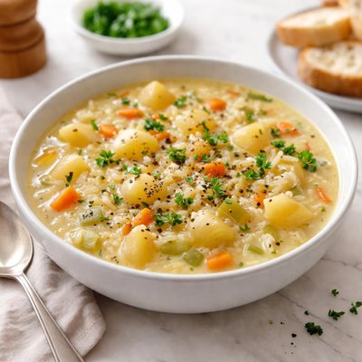 Potatoe soup with rice