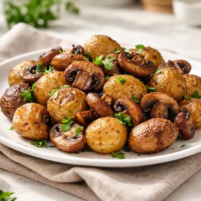 Potatoes and mushrooms