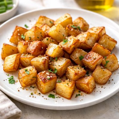 Potatoes fried in olive oil