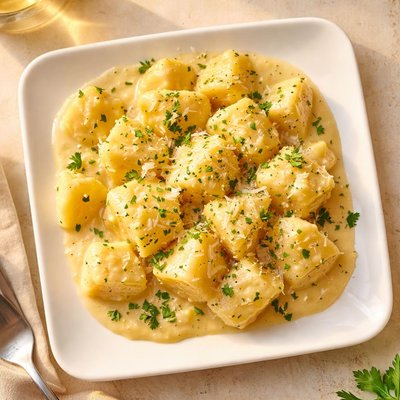 Potatoes in cheese sauce