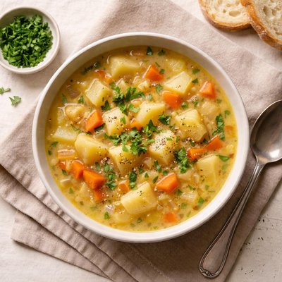 Potatoes in soup