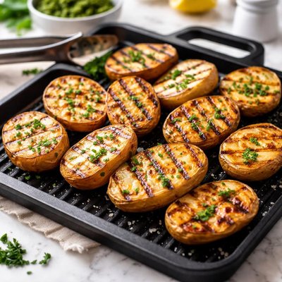 Potatoes on grill