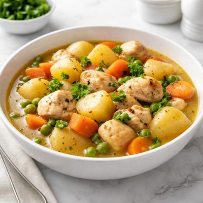 土豆炖鸡胸和蔬菜