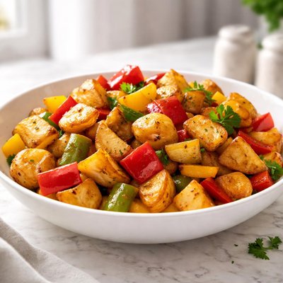 Potatoes with bell peppers