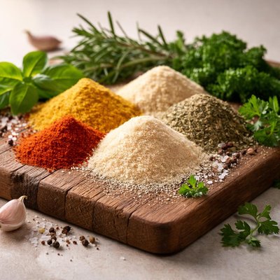 Powdered seasonings and herbs