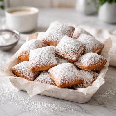 Powdered sugar beignets