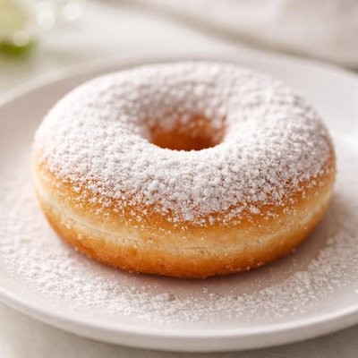 Powdered sugar donut