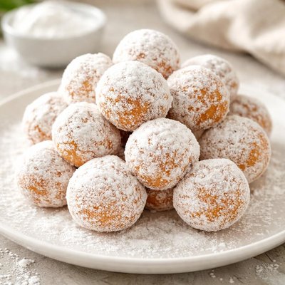Powdered sugar donut holes