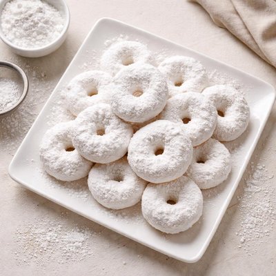 Powdered sugar mini donuts