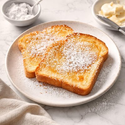 Powdered sugar toast