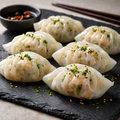 Prawn and chive dumpling