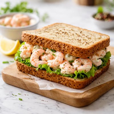 Prawn and mayo sandwich