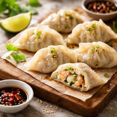 虾仁墨鱼饺