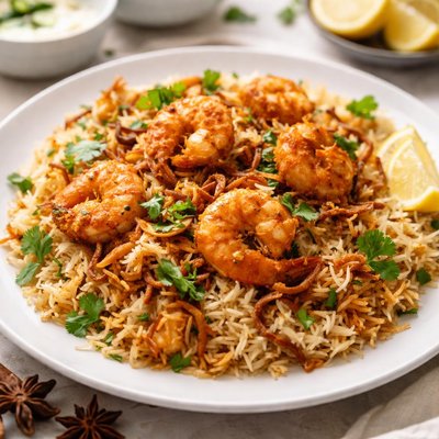 Prawn biryani