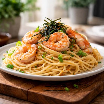 明太子虾仁意面