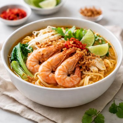 Prawn noodle soup