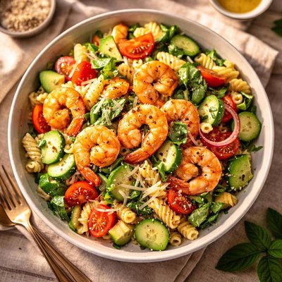 Insalata di pasta ai gamberetti