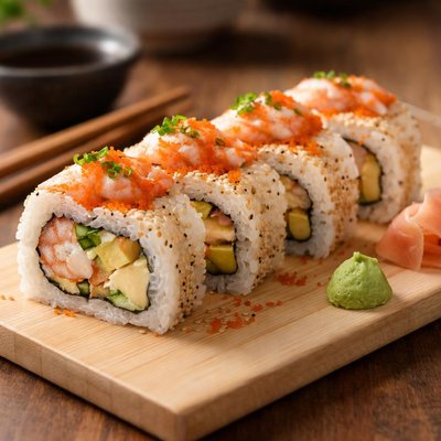 Prawn sushi roll