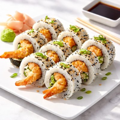 Prawn tempura sushi