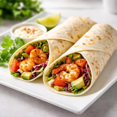 Prawn tortilla wrap