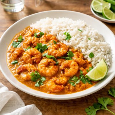Prawns curry rice