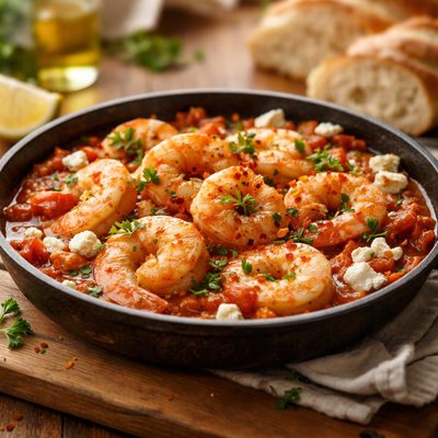 Prawns saganaki
