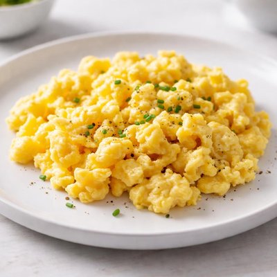 Pre-cooked scrambled eggs