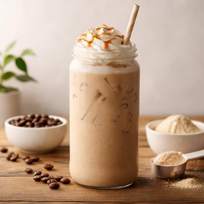 Premium protein cafe latte shake