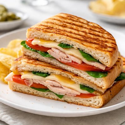 Pressed cafe turkey panini