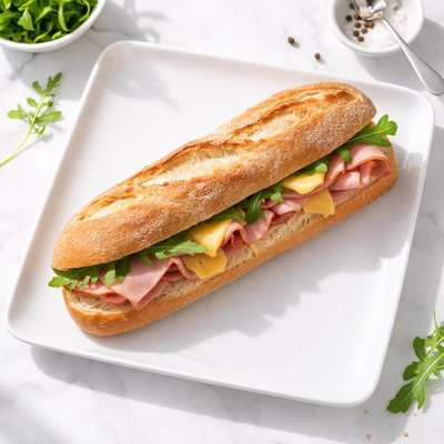 Pret a manger ham and cheese baguette