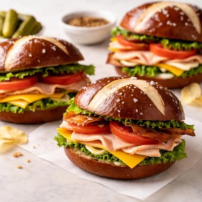 Pretzel sandwiches
