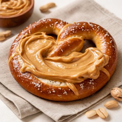 Pretzel with peanut butter