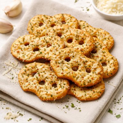 Preztel crisps garlic parmesean