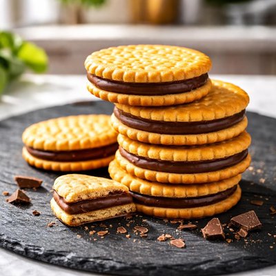 Prince cookie with chocolate