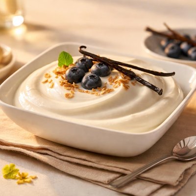 Probiotic vanilla yogurt