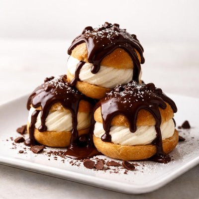 Profiteroles de chocolate