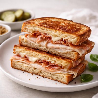 Prosciutto and turkey grilled cheese