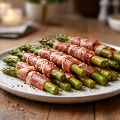 Prosciutto wrapped asparagus