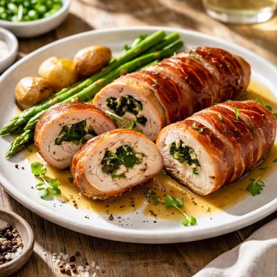 Prosciutto wrapped chicken ballotine