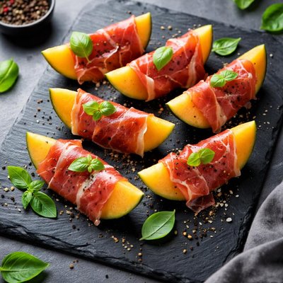 Prosciutto wrapped melon