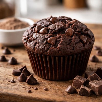 Protein double dark chocolate muffin