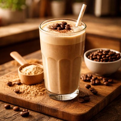Protein shake cafe latte