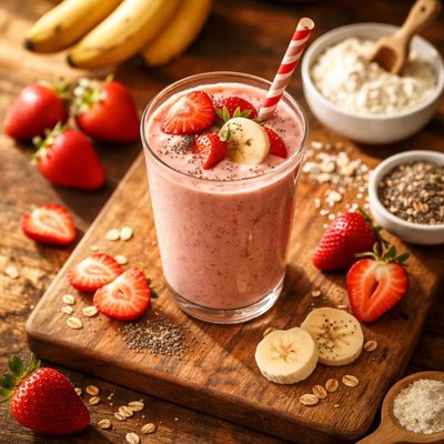 Protein smoothie strawberry banana
