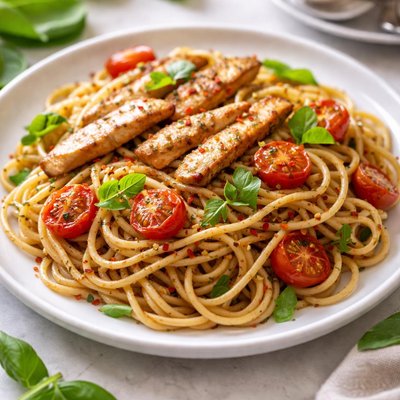 Fideos de espagueti de proteína